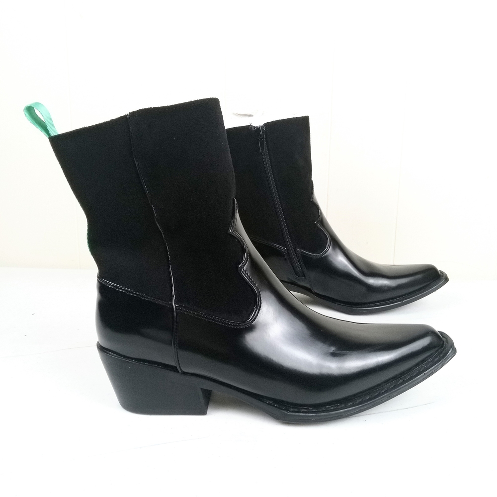 Coconut by Matisse Harriet Western Mid Calf Boots Size 7.5 Black Low Block Heel